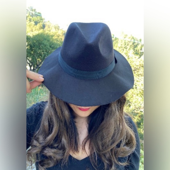 NWT Boho Floppy Black Panama Hat With Grosgrain Band, Black - Picture 3 of 10